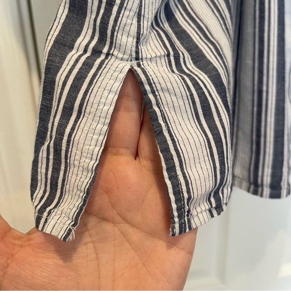 Catherines Button Up Blouse Women’s 2XL Smocked Striped 3/4 Sleeves Embroidered - Picture 5 of 10